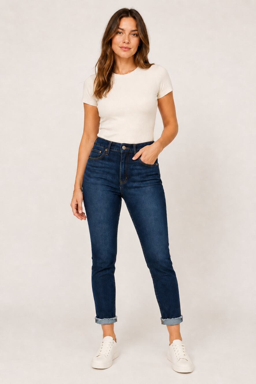 Title: J.Crew Curvy Toothpick Crop Jeans Women’s Size 27 Dark Wash Raw Cuff